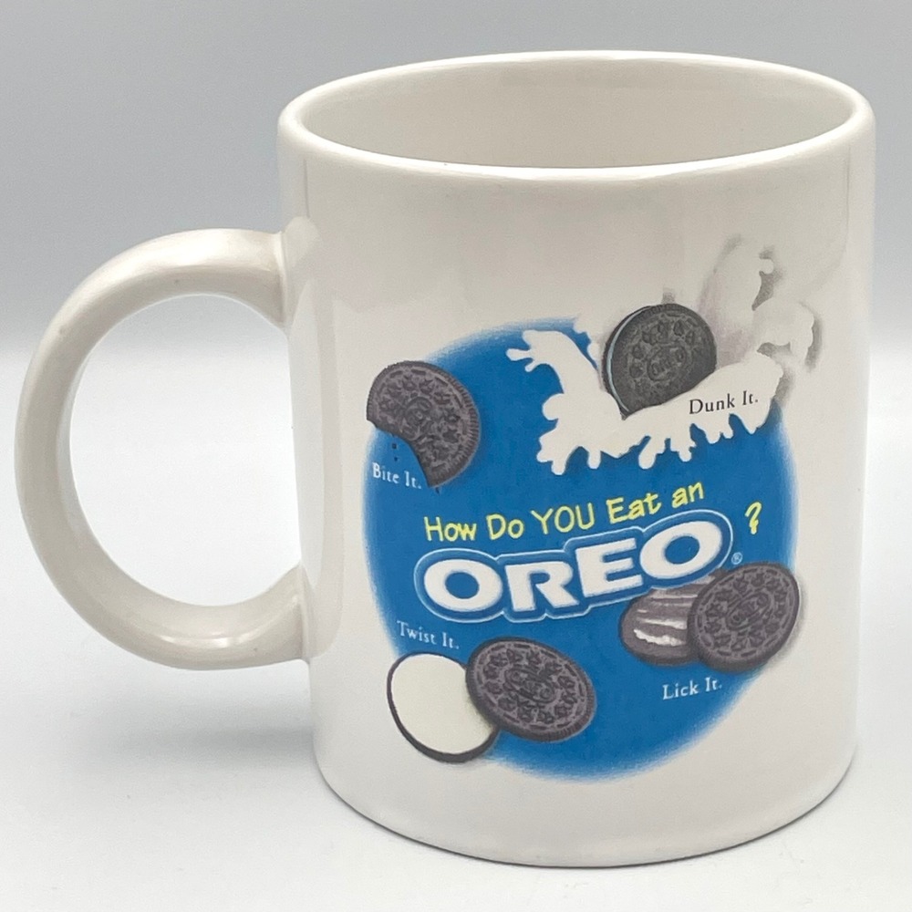 Vintage Oreo Coffee Mug How Do You‎ Eat an Oreo Nabisco Promo Cup